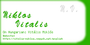 miklos vitalis business card