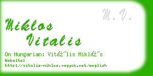 miklos vitalis business card